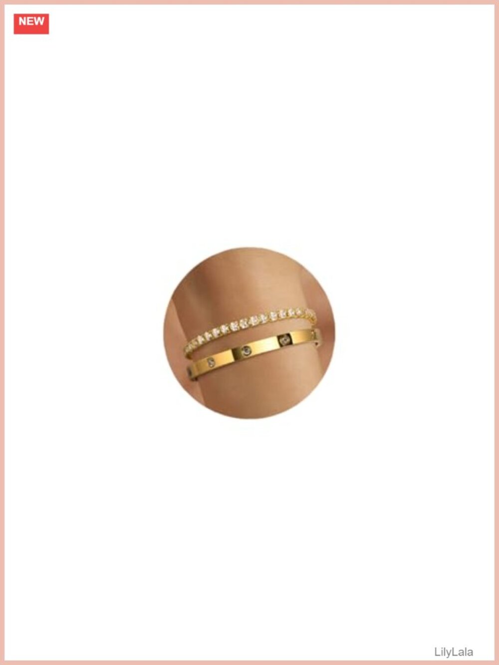 18K Gold Plated Bracelet Set Bangle Tennis Stack Waterproof